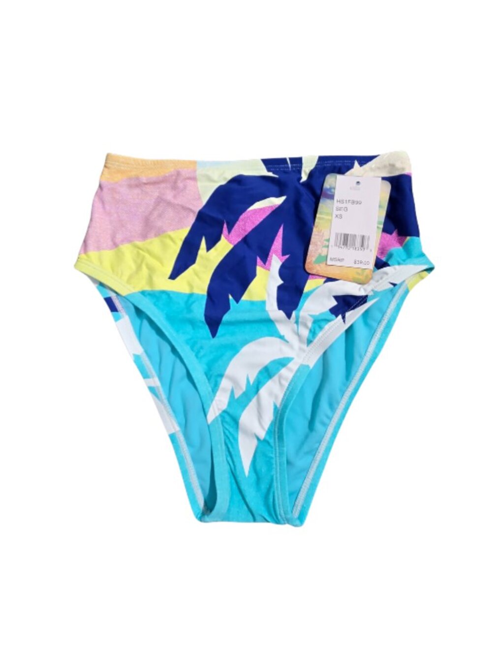 NWT | Hobie High-Waist Swimsuit Bottoms | Tropical Palm Tree | Size XS